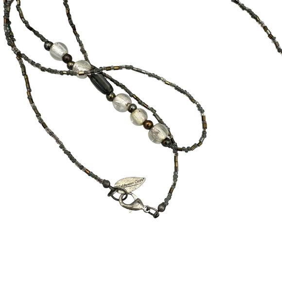 Coldwater Creek Brown Neutral Multi Shape Beads Seed Bead Layering Long Necklace - Picture 9 of 10